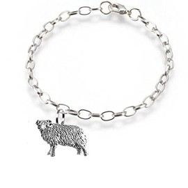 pp-a36 Sheep fine lead free English Pewter on a belcher link chain anklet bracelet