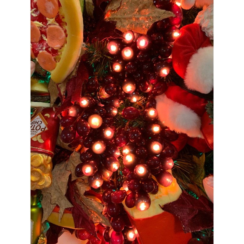 Kurt Adler 100-LIGHT SET GRAPE CLUSTER Red BURGUNDY GRAPE Indoor/Outdoor