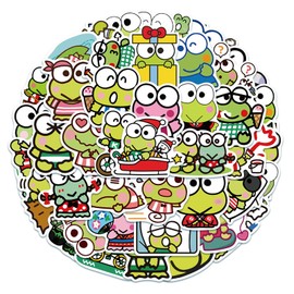 Cannity Cute Frog Stickers 50PCS Cartoon Animal Stickers for Kids Teens, Vinyl Waterproof Kawaii Stickers for Water Bottles Laptop Journaling Scrapbook Luggage Phone