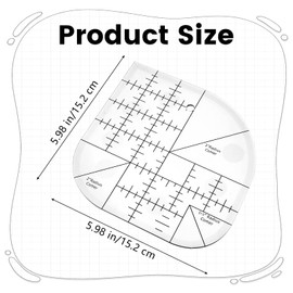 Gjinxi Acrylic Curved Corner Cutter Ruler, Cutter Quilt Ruler, Sewing Patchwork Ruler for DIY Sewing, Multifunctional Sewing Template Patchwork Tool