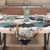 PETTI Artigiani Italiani - Modern Black Marble Effect Centerpiece Tablecloth,