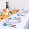 Supernal 120pcs Rainbow Silverware,Gold Plastic Silverware,Rainbow Plastic Cutlery,Rainbow Party Flatware,Pink