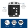 GE 2 Slice Black Stainless Steel Toaster, Extra Wide Slots