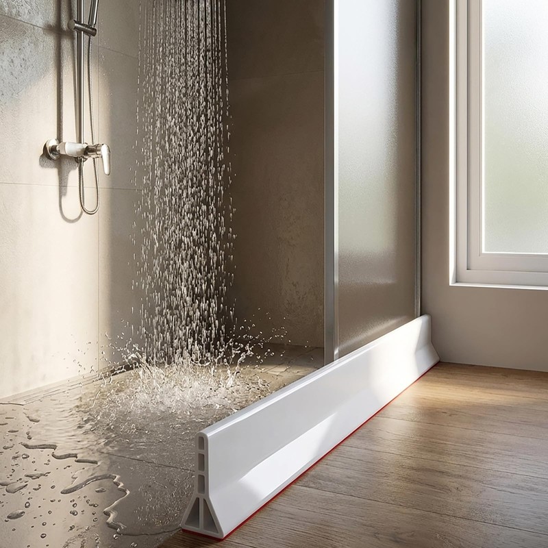 3.5" High Collapsible Shower Threshold Water Dam 98"Shower Water Splash