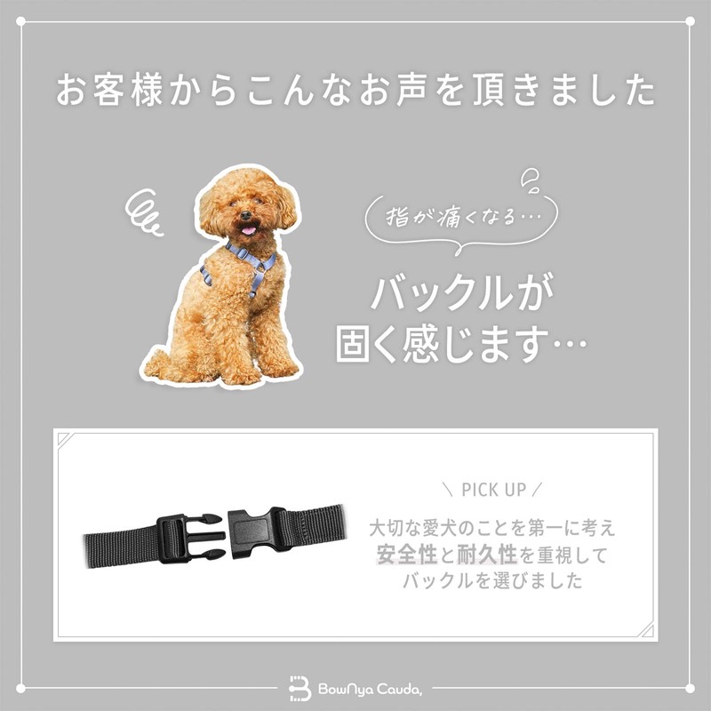 BowNya Cauda, Active Harness Blue Small