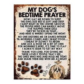 MY DOG'S BEDTIME PRAYER RETRO STYLE METAL TIN SIGN/PLAQUE (SHIH TZU DOG)