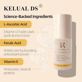 Suero de vitamina C para el cuidado de la piel - 20% de vitamina C + vitamina E y ácido ferúlico para mulado para ayudar a un tono y textura uniformes