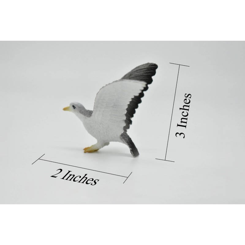 CO Seagull Toy, Very Nice Rubber Model, Hand Painted 3"