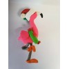 Celtic Forest Clay FLAMINGO Christmas Ornament WEARING SANTA HAT &