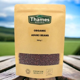 Organic Aduki Beans 500g - High Fibre, High Protein, No Additives, No Preservatives, Raw, Vegan, GMO-Free - Nutritious and Flavorful - Great for Soups, Salads, and Curries - Thames Organic