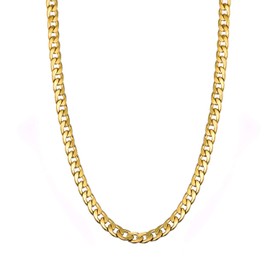 Masada Men's stainless steel necklace from fine to solid wide curb chain, silver and gold