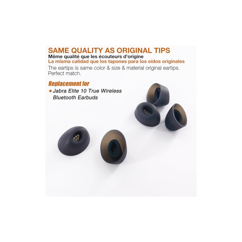 TENNMAK 8X Eartips Replacement for Jabra Elite 10 True Wireless