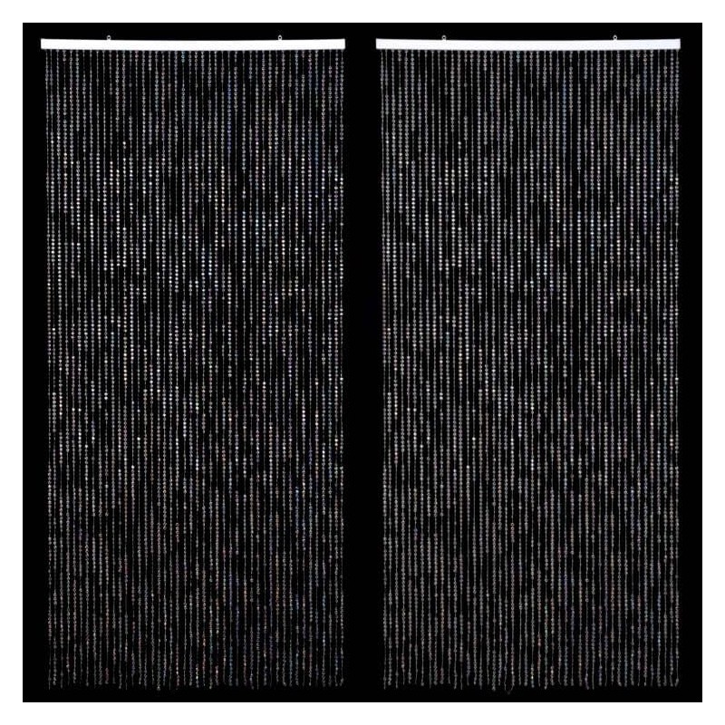 Boshen 2Panels Crystal Beaded Curtain 3FTx6.5FT Door Beads Clear Acrylic