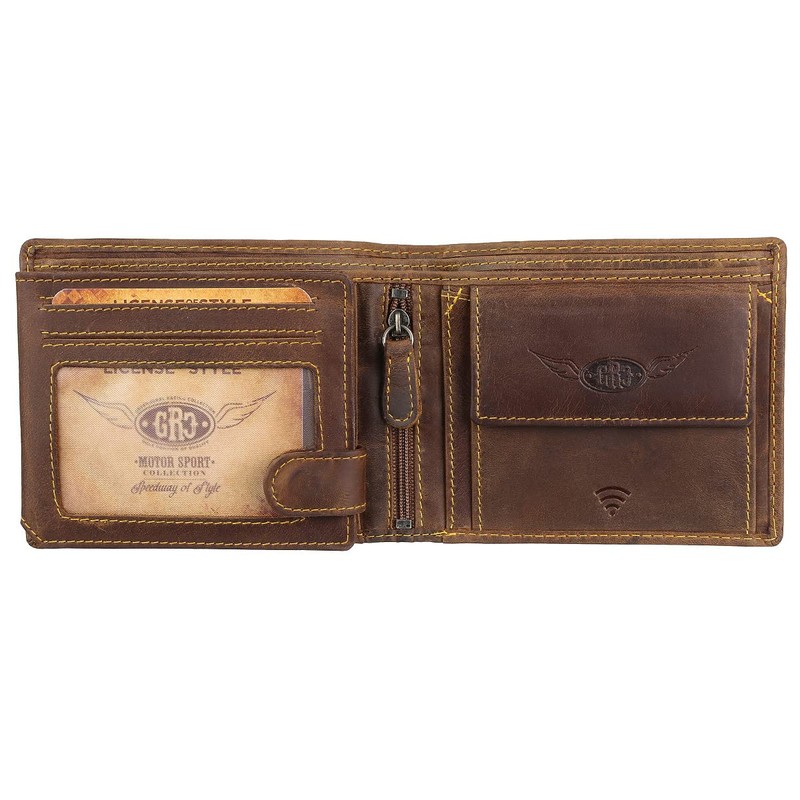 Greenburry Racing Collection Dallas 0839 Wallet with Chain, brown, One