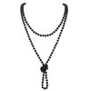 Firstmeet Fashion Glass Beads Rope Knot Long Bead Necklace Versatile