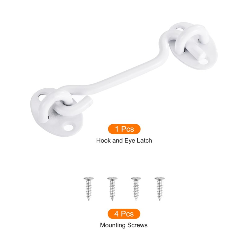 sourcing map 4 Inch Hook and Eye Latch, Barn Door