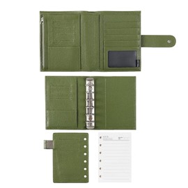 Moterm Pocket Versa - Combination of Pocket Size Binder Planner and Wallet (Pebble Olive Green, 19 mm Ring)