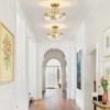 11.81" Brushed Gold Semi Flush Mount Ceiling Light Modern Glass