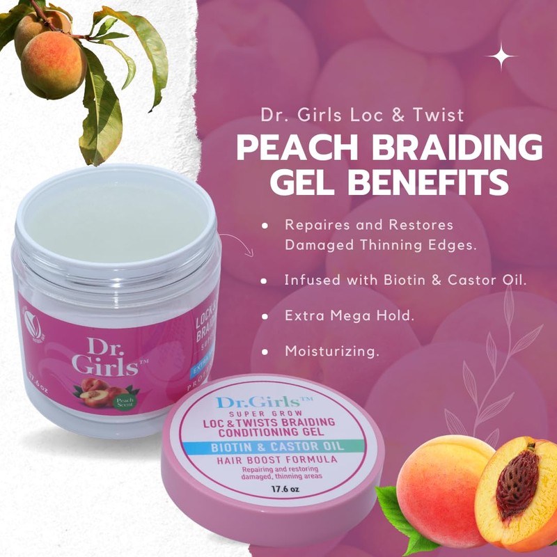 R&B Collection Braiding conditioning Edge Gel (Honey Peach)/ 24 Hour