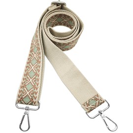 Hibate Bag Strap 3.8 cm Wide Bag Straps for Changing Bag Strap Shoulder Strap for Bags Shoulder Strap Bag Strap Handbag Strap - Beige (Silver Clasp)