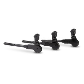Alberts 307486 Shutter Lock Shepherd's Head | for Screwing in or for Walling | Black Dip Paint | 126.5 mm | Set of 3