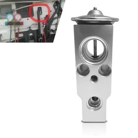 icykale 1 PC Car Air Conditioning Expansion Valve, Lightweight and Corrosion Resistant Steam Engine Air Conditioning Valve, Auto Engine Replacement Parts, Universal for Cars (Silver)