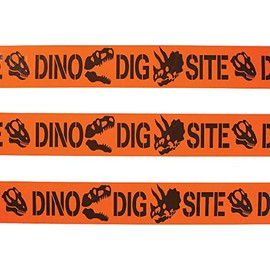 Dino Dig Site Caution Tape - 20 feet roll - Dinosaur Birthday Party Decor - 1 roll