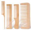 Juego de 4 peines de madera para el cabello, peine