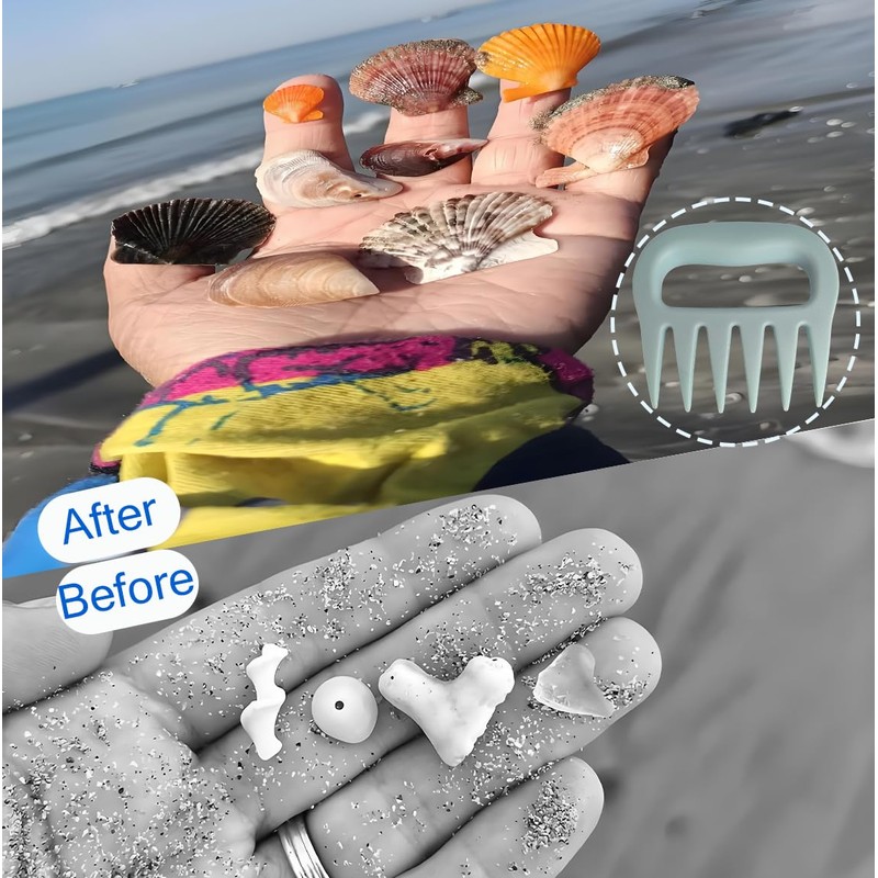 2PCS Sand Scoop with Shovel Sand,Flea Rake with Beach Mesh