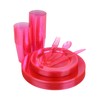 Pink Plastic Plates Party Supplies - 150 PCS Reusable Disposable Neon Sets of 25 Dinner Plates, 25 Salad or Dessert Plates, 25 Forks, 25 Spoons, 25 Knives, 25 Cups