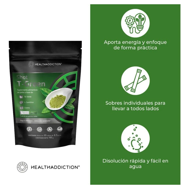 Suplemento Termogénico Té Verde Healthaddiction Shot T Green