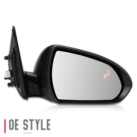 DNA Motoring OEM-MR-HY1321226 Powered Heated Right Passenger Side Door View Mirror w/Blind Spot Detection Compatible with 2017-2018 Elantra