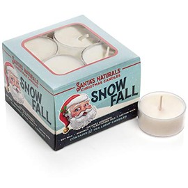 Santa's Naturals Snowfall Tea Light Candles | Sweet, Bright Fragrance | Notes of Pine, Citrus, Eucalyptus | Sustainably Sourced Soy and Beeswax | 4 Hour Burn Time Per Candle | 12 Candles Per Box
