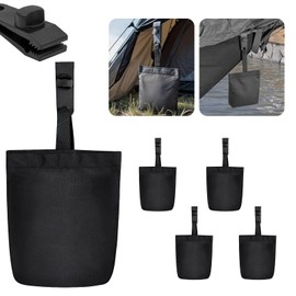 CUVZORA Pack of 4 Sandbags for Filling, High-Quality Robust Weight Bags with UV-Resistant Material and Practical Mounting Clips, Ideal for Garden Tents, Tablecloths and Outdoor Wind Protection