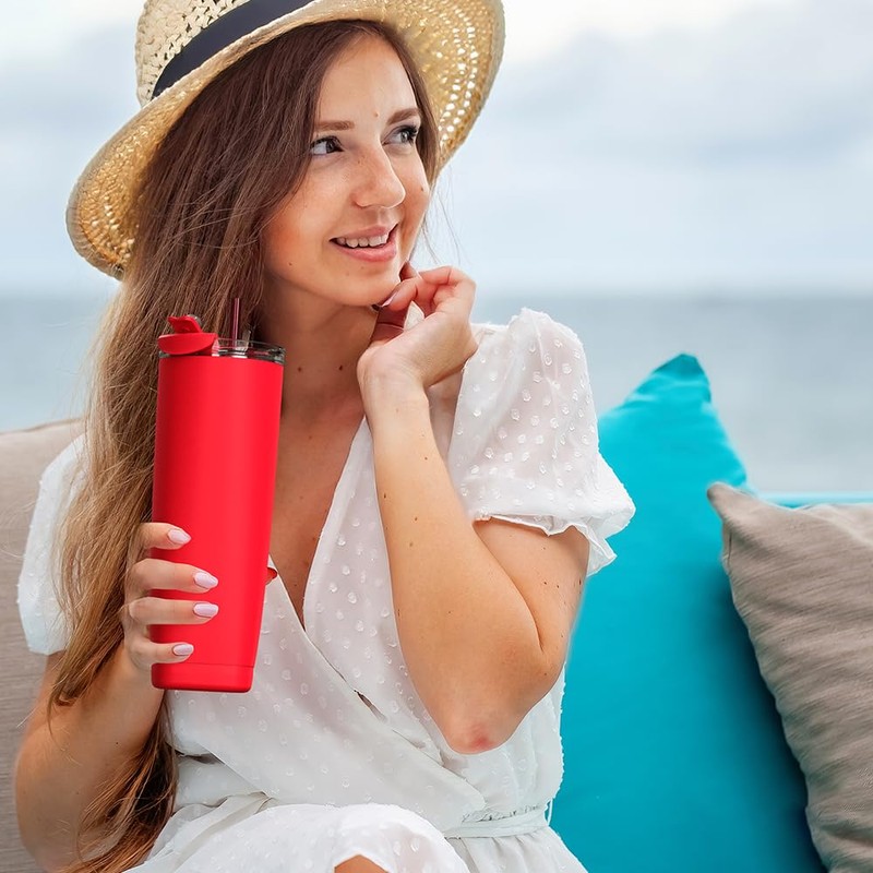 asobu Aqualina Stainless Steel Insulated Water Bottle with Interchangeable Hot
