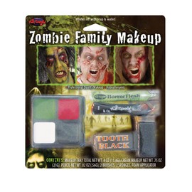 Fun World Unisex-Adult's Zombie Family Makeup Accessory Kit, Multi, Standard