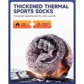 Benirap Mens Thermal Socks Warm Thick Socks Breathable Cushion Crew Work Socks Winter Athletic Socks Performance Sports Hiking Walking Running Socks(5 Pairs)