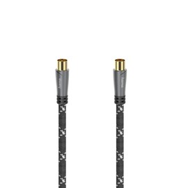 Hama Coaxial Aerial Cable 10 m Long 120 dB (Coaxial Male to Female Coaxial Cable HD TV, 8K, for Connecting Antenna Socket to TV or Receiver, Metal Housing, Reinforced Cable Sheath, 75 Ohm)