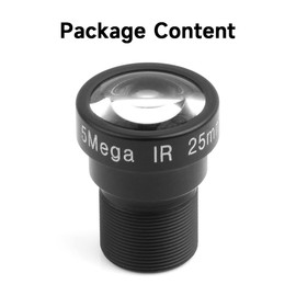 Waveshare M12 Long Focal Length Lens, 5MP, 25 mm Focal Length, Large Aperture, Compatible with Raspberry Pi Camera M12