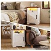 IRONCK Farmhouse Nightstand with Charging Station & 2 USB Ports,
