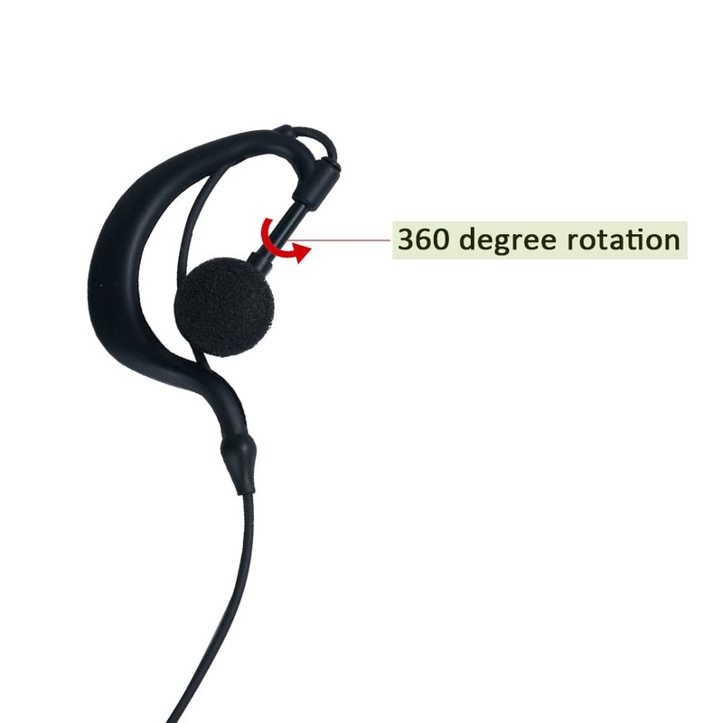 BVMAG Walkie Talkie Earpiece with Mic PTT G Shape Headset