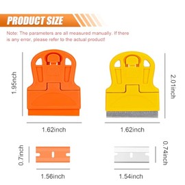 ZIMISI 2PCS Razor Blade Scraper Tool Set, Mini Car Paint Remover with 10 Plastic Blades & 10 Metal Blades, Vehicle Adhesive Cleaning Tool for Removing Labels, Stickers Taping on Window, Oven (2PCS)