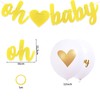 DazzJoy Oh Baby Girlande Luftballons Set,Glitzer Baby Shower Deko,Gold Girlande
