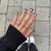 16 Sizes Mocha Black French Short Duck Nails Press on,