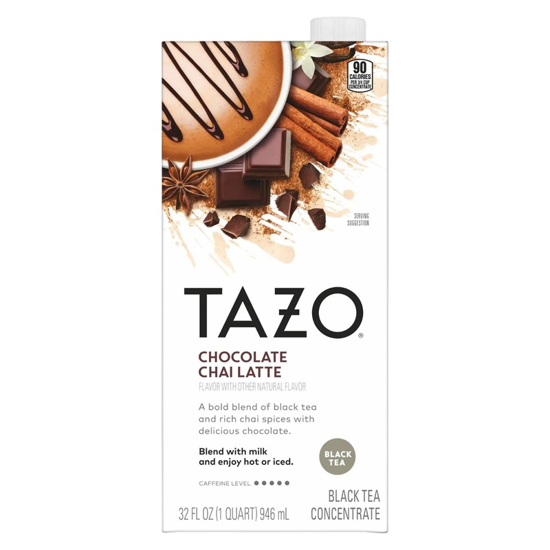 TAZO Chocolate Chai Latte, Flavored Black Tea Concentrate, 32 Fl