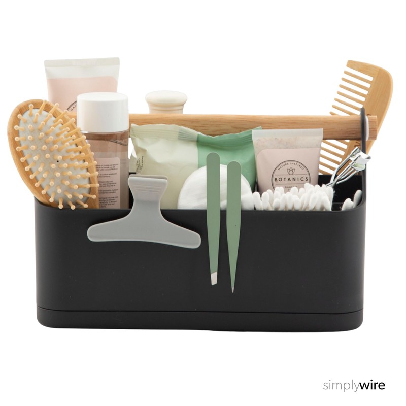 simplywire Makeup Organizer - Bathroom Caddy - Black