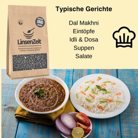 LinsenZeit - Black Urid Beans 600g - Urad Beans - Unique Protein Source - Vegan, No Additives & Premium Quality