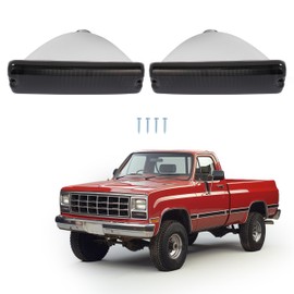 HECASA Pair Turn Signal Light Compatible with 1991-1993 Dodge D150 D250 D350 W150 W250 W350 Ramcharger Running Light Signal Lamp Replacement for CH2520106 CH2521106 Driver & Passenger Side Smoke Lens