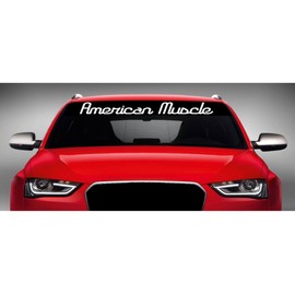 40" x 4" American Muscle #2 Car Windshield Sticker Truck Window Vinyl Decal Color: Dark Gray