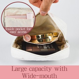 AMZMA Small Pouches for Purse Cute Mini Cosmetic Bag with Zipper Aesthetic Corduroy Makeup Bags Toiletry Bag